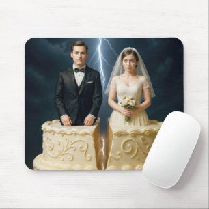 Braut und Bräutigam auf einer geteilten Hochzeitst Mousepad