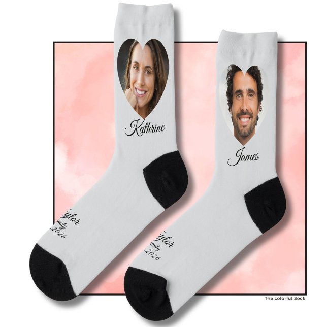 Braut und Bräutigam Bild Herz Name Liebe Foto Socken (Von Creator hochgeladen)