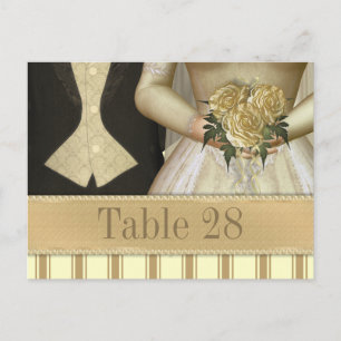 Braut und Bräutigam (elfenbein) Hochzeitstischnumm Postkarte