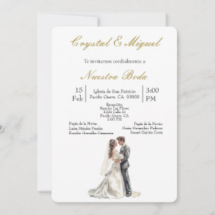 Braut- und Bräutigam-Hochzeit Einladung