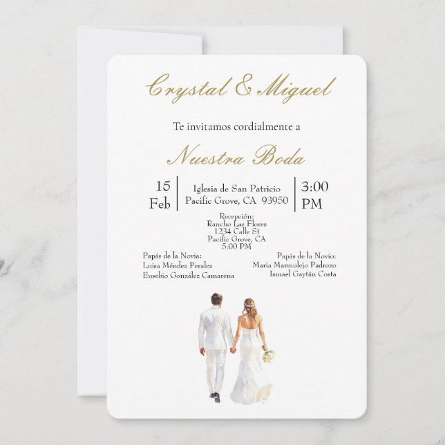 Braut- und Bräutigam-Hochzeit Einladung (Vorderseite)