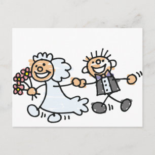 Braut und Bräutigam Hochzeit Flitterwochen Ankündigungspostkarte