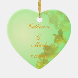 Braut und Bräutigam, Hochzeit, Tulpengelb, Blume Keramikornament