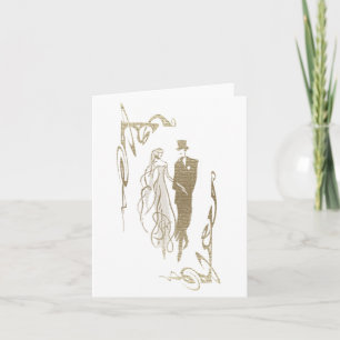 Braut und Bräutigam Hochzeits- und Jubiläums-Kunst Karte