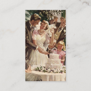Braut und Bräutigam Hochzeitspaar schneidet die Ho Begleitkarte