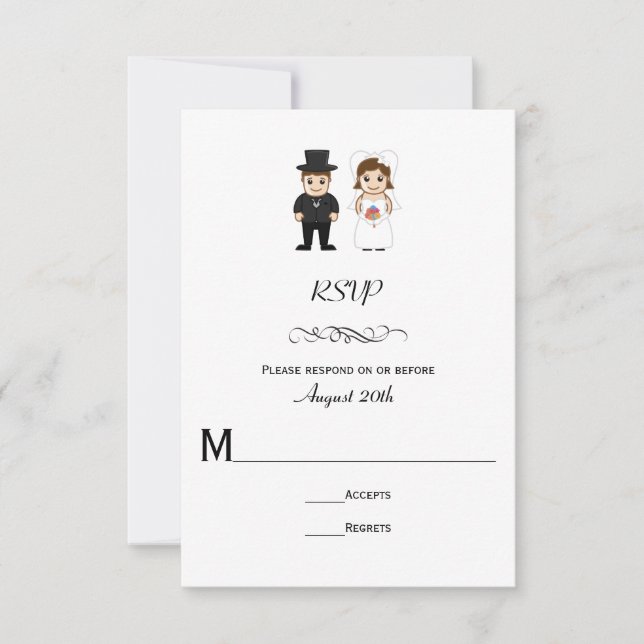 Braut und Bräutigam - Hochzeitstipendium RSVP Karte (Vorderseite)