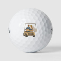 Braut und Bräutigam in einem Golfwagen Hochzeitsgu