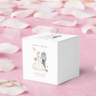 Braut und Bräutigam in individuellem Hochzeitsklei Geschenkschachtel