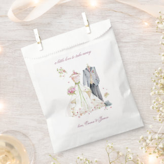 Braut und Bräutigam in individuellem Hochzeitsklei Geschenktütchen