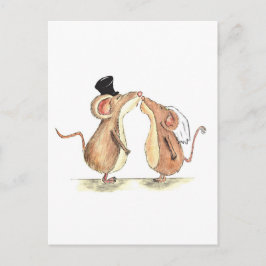 Braut und Bräutigam - Kissing Mäuse - Geschenk für Postkarte