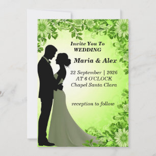 ✨ Braut- und Bräutigam-Kunst für Hochzeitseinladun Einladung