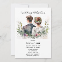 Braut und Bräutigam mit botanischer Floralhochzeit