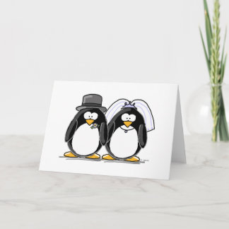 Braut-und Bräutigam-Pinguine Karte