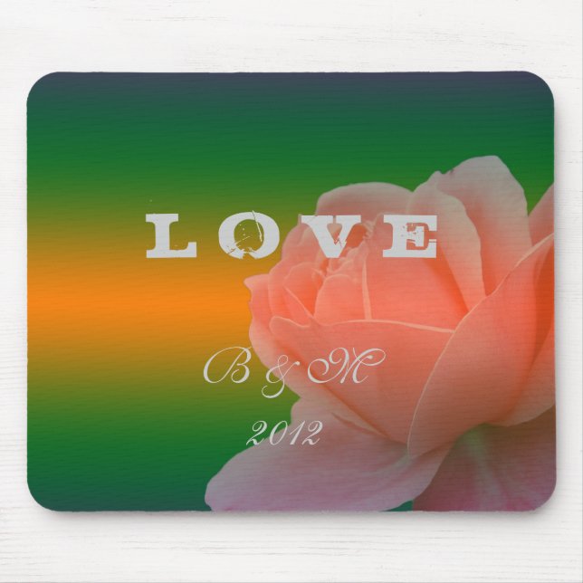 Braut und Bräutigam, Rose Blume Mousepad (Vorne)