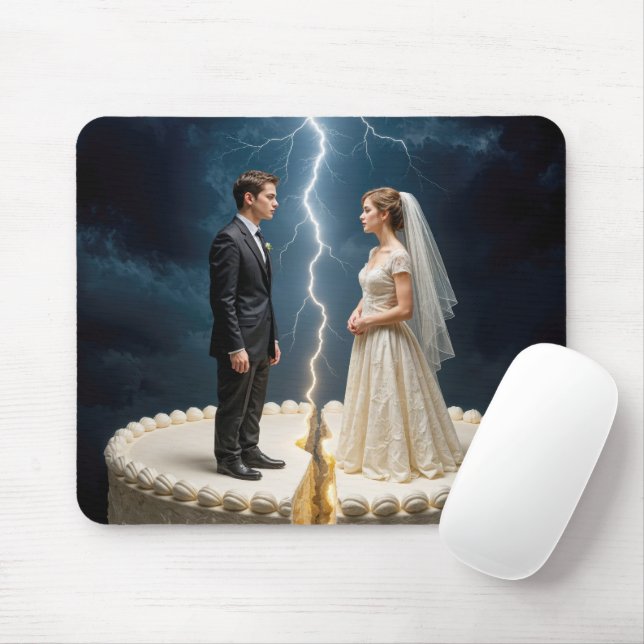 Braut und Bräutigam Scheidungskuchen Mousepad (Mit Mouse)
