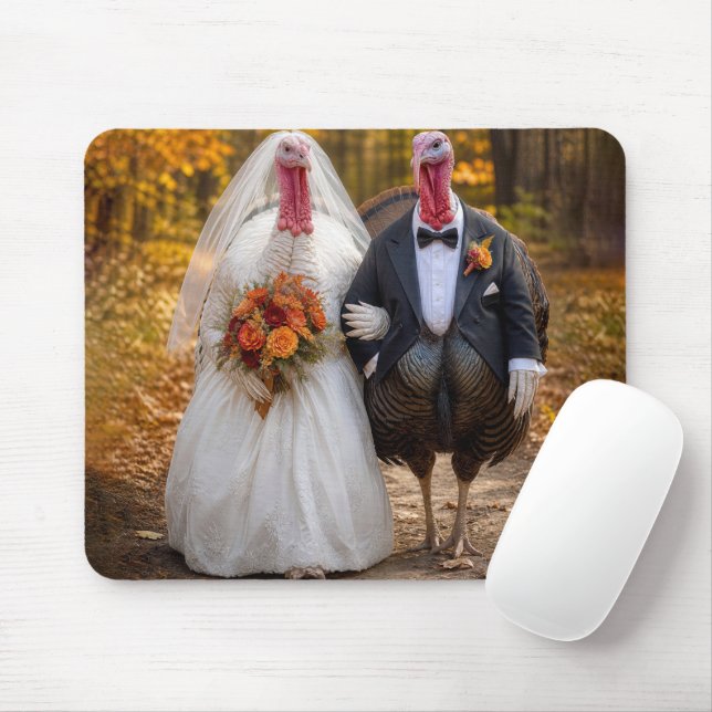 Braut- und Bräutigam-Wildtruthühner  Mousepad (Mit Mouse)
