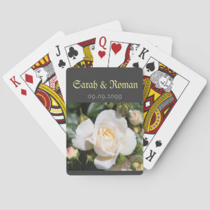 Braut- und Bräutigrosa-Blume Hochzeit Spielkarten