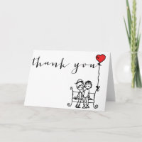 Braut und Gräueldoodles Hochzeit Dankeschön Karte