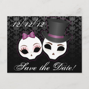 Braut- und Gräuelkräuchen (Violett) Save the Date Ankündigungspostkarte