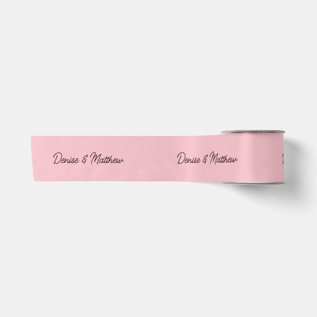 Braut und Groom Almond Blossom Pink Satinband (Vorderseite)