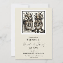 Braut und Groom Aloha Pineaple Tiki Kopfhochzeit