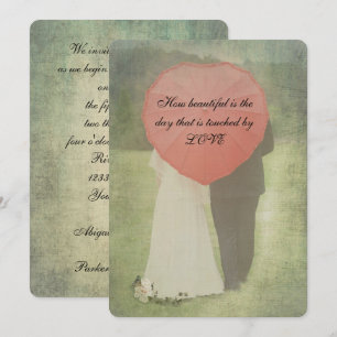 Braut und Groom Alte Hochzeit Einladung