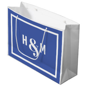 Braut und Groom Ampersand Blue Large Gift Bag Große Geschenktüte