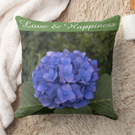 Braut und Groom Blue Hydrangea personalisieren Kissen