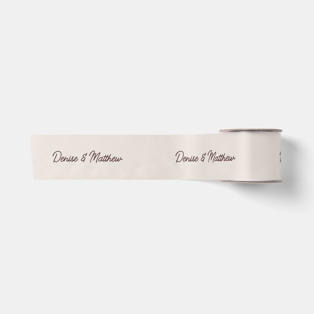 Braut und Groom Cameo Beige Satinband (Vorderseite)