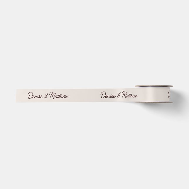 Braut und Groom Cameo Beige Satinband (Vorderseite)