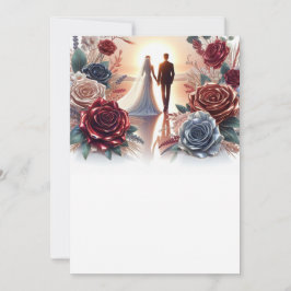 Braut und Groom Elegant Blank Floral Wedding Einladung