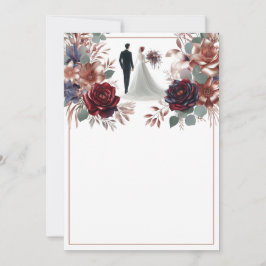 Braut und Groom Elegant Blank Floral Wedding Einladung