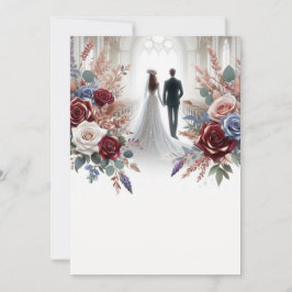 Braut und Groom Elegant Blank Floral Wedding Einladung