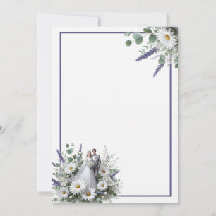 Braut und Groom Elegant Blank Floral Wedding Einladung