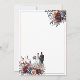 Braut und Groom Elegant Blank Floral Wedding Einladung