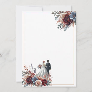 Braut und Groom Elegant Blank Floral Wedding Einladung