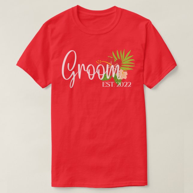 Braut und Groom Flitterwochen, nur verheiratet T-Shirt (Design vorne)