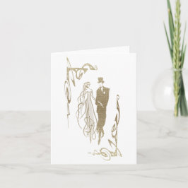 Braut und Groom Hochzeit & Geburtstag Kunstgeschen Karte