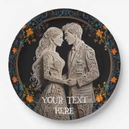 Braut und Groom Hochzeit Personalisiert Pappteller