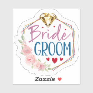 Braut und Groom Hochzeitsfeier Aufkleber
