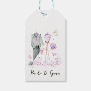 Braut und Groom Hochzeitskleid & Anzug Geschenkanhänger