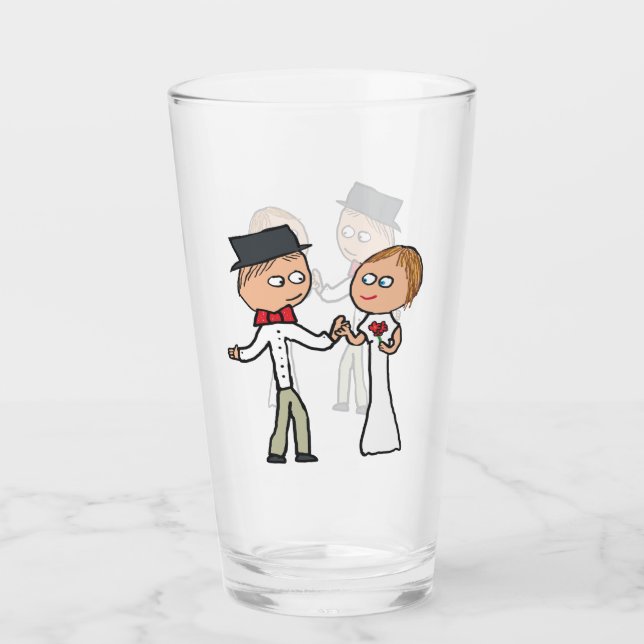 Braut und Groom-Hochzeitstag Glas (Vorderseite)