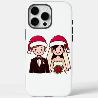 Braut und Groom im Weihnachtsgeist iPhone 16 Pro Max Hülle