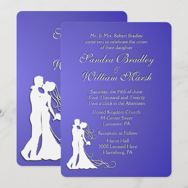 Braut und Groom Lotus Wedding Einladung (Vorne/Hinten)