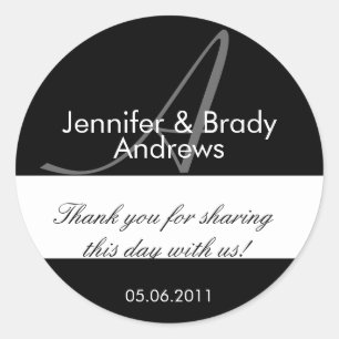 Braut und Groom Monogram A Gevor Sticker