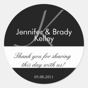 Braut und Groom Monogram K Gevor Sticker