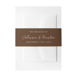 Braut und Groom Names Brown Hochzeit Einladung Einladungsbanderole