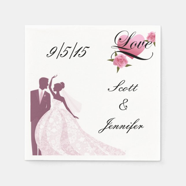 Braut und Groom Napkins Serviette (Vorderseite)