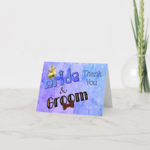 Braut und Groom Niedliche Personalisierte Hochzeit Dankeskarte