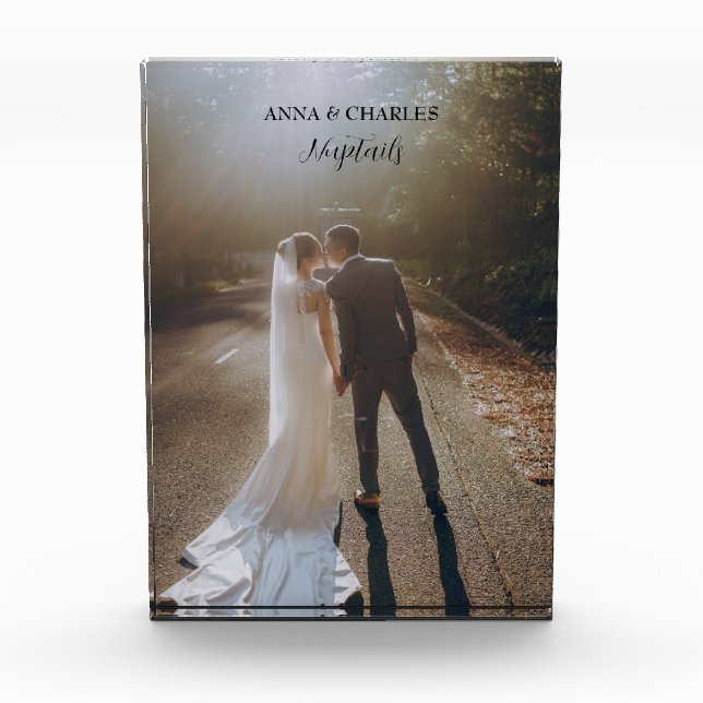 Braut und Groom Nuptails Hochzeitblock Foto (Vorderseite)